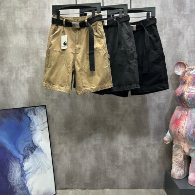 Luxury Carhartt Shorts Black Cotton Solid Style