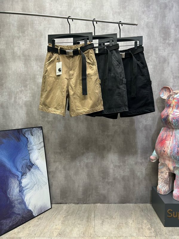 Luxury Carhartt Shorts Black Cotton Solid Style