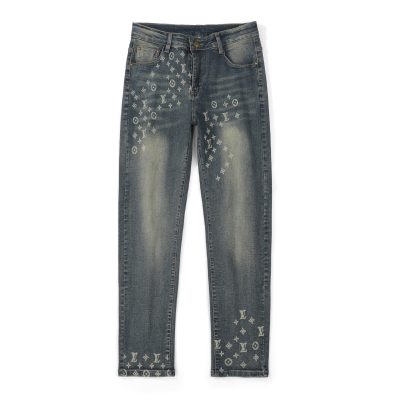 Luxury Louis Vuitton Jeans Leather Washed Luxury