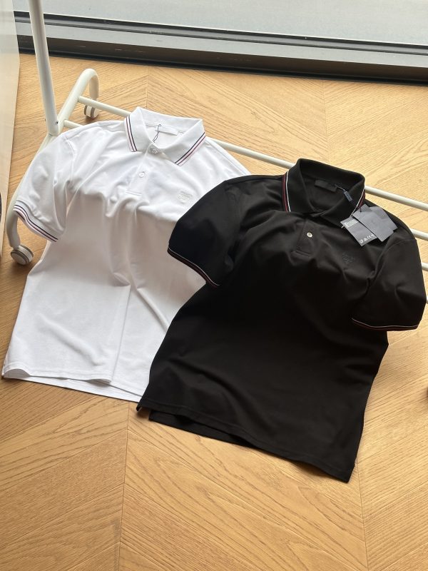 Premium Prada Short-Sleeved Black Cotton Embroidered Collection