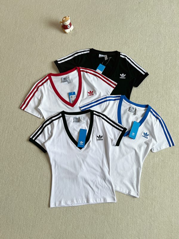 Luxury Adidas Short Sleeves Black Stripe Luxury