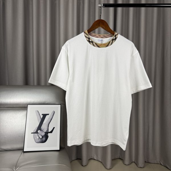 Luxury Burberry Short Sleeves White Cotton Solid Style