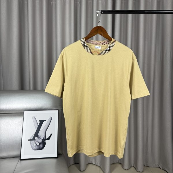 Premium Burberry Short Sleeves Khaki Cotton Solid Collection