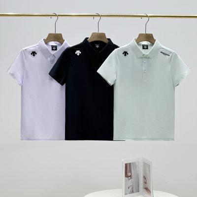 Luxury Descente Short-Sleeved Black Silk Print Collection