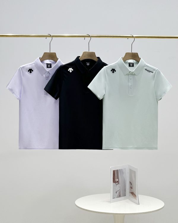 Luxury Descente Short-Sleeved Black Silk Print Collection
