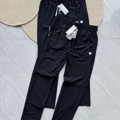 Luxury Descente Pants Black Calf Casual Style