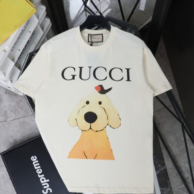 Premium Quality Gucci Short Sleeves Beige Washed Style