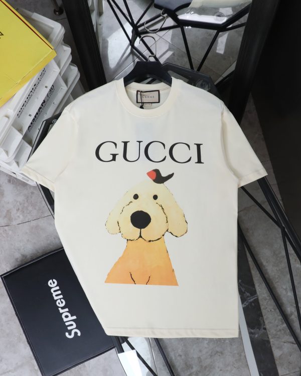 Premium Quality Gucci Short Sleeves Beige Washed Style
