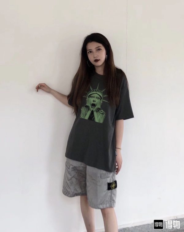 Premium Stone Island Shorts Black Nylon Embroidered Style