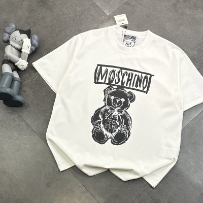High Quality Moschino Short Sleeves Black Cotton Elegant Collection