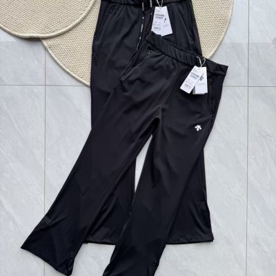 Premium Descente Pants Black Nylon Casual Style