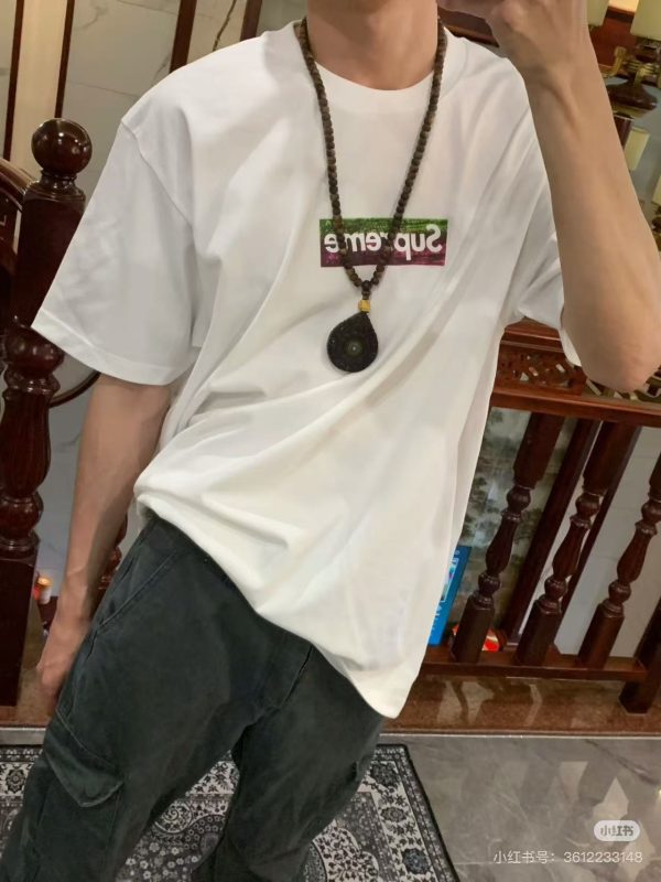 Luxury Supreme Short Sleeves White Cotton Logo Style