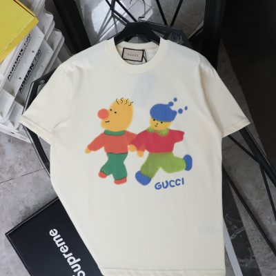 Premium Quality Gucci Short Sleeves Black Print Style