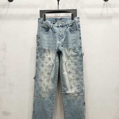 Luxury Louis Vuitton Jeans Blue Logo Luxury