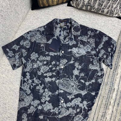 Luxury Louis Vuitton Short Sleeves Denim Jacquard Luxury