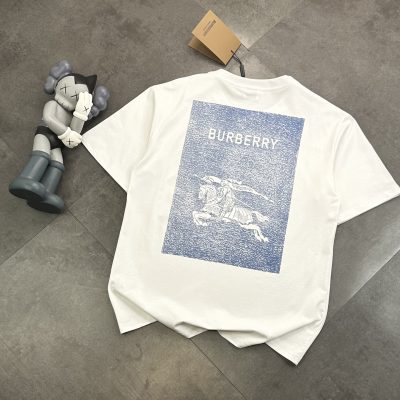Premium Quality Burberry Short Sleeves White Cotton Classic Style