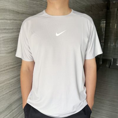 Premium Quality Nike Short Sleeves Gray Silk Breathable Style