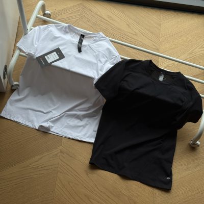 Luxury Lululemon Short Sleeves Black Patchwork Collection