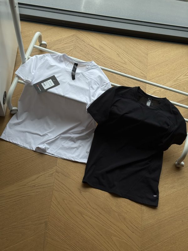 Luxury Lululemon Short Sleeves Black Patchwork Collection