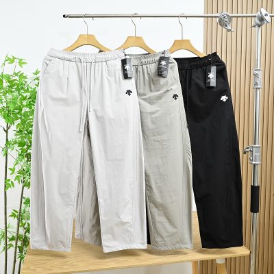 Premium Quality Descente Sweatpants Gray Logo Collection