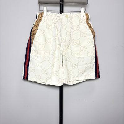 Premium Gucci Shorts Red Denim Jacquard Collection