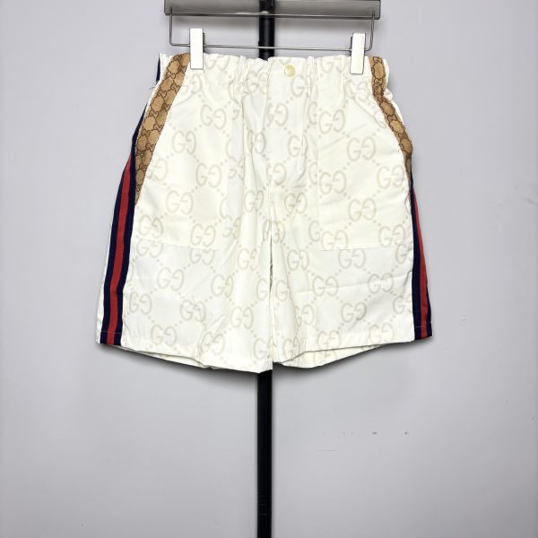 Premium Gucci Shorts Red Denim Jacquard Collection