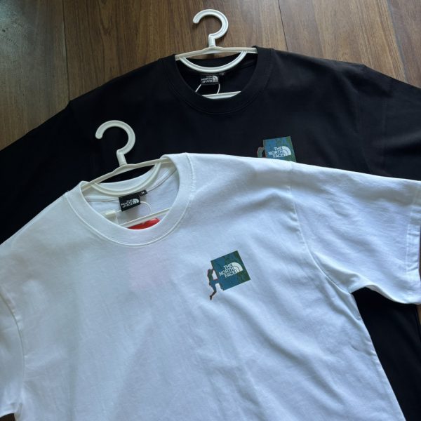 Premium The North Face Short Sleeves Black Cotton Breathable Style
