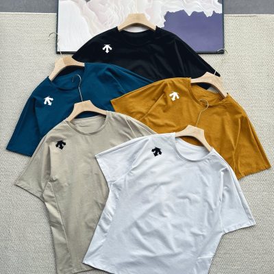Luxury Descente Short Sleeves Black Silk Breathable Collection