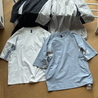 Premium Quality Adidas Short Sleeves Black Polyester Logo Collection