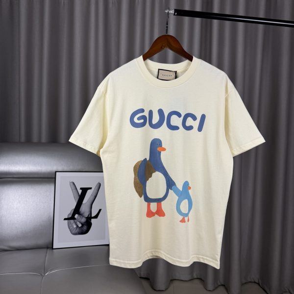 Premium Quality Gucci Short Sleeves Blue Cotton Print Luxury