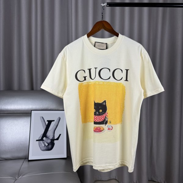 Premium Quality Gucci Short Sleeves Cotton Print Luxury