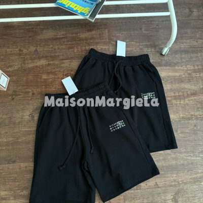 High Quality Margiela Shorts Black Cotton Embroidered Style