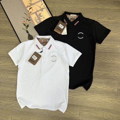Premium Quality Burberry Short-Sleeved White Cotton Embroidery Luxury