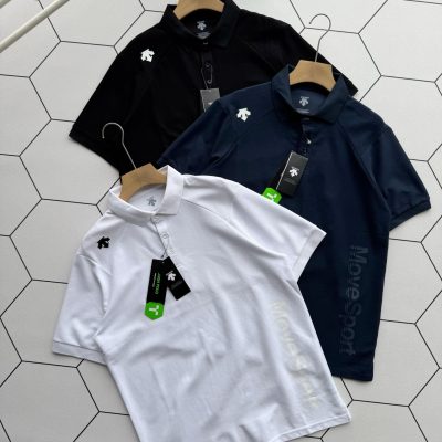 High Quality Descente Short-Sleeved Black Polyester Breathable Style