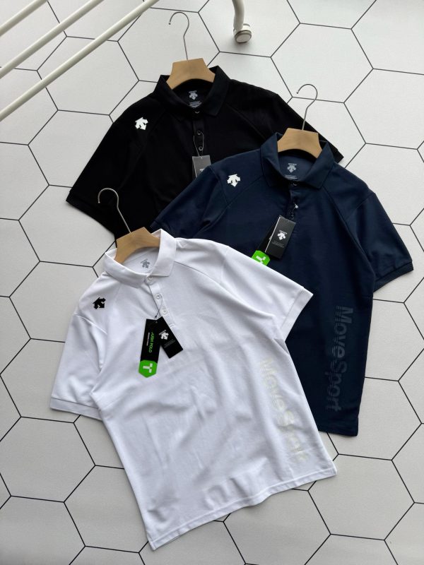 High Quality Descente Short-Sleeved Black Polyester Breathable Style
