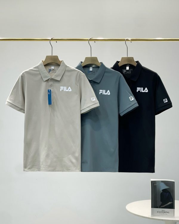 High Quality Fila Short-Sleeved Black Silk Casual Collection