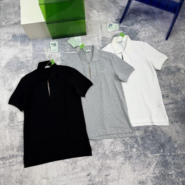 Premium Quality Burberry Short Sleeves Black Cotton Embroidered Collection