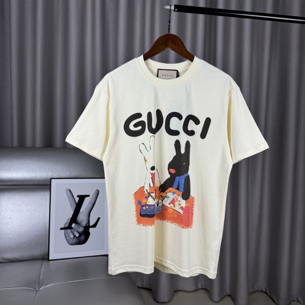 Premium Gucci Short Sleeves Black Cotton Print Collection
