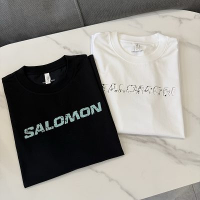 Best Selling Salomon Short Sleeves Black Silk Logo Luxury