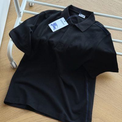 Best Selling Burberry Polo Shirt Blue Cotton Logo Collection