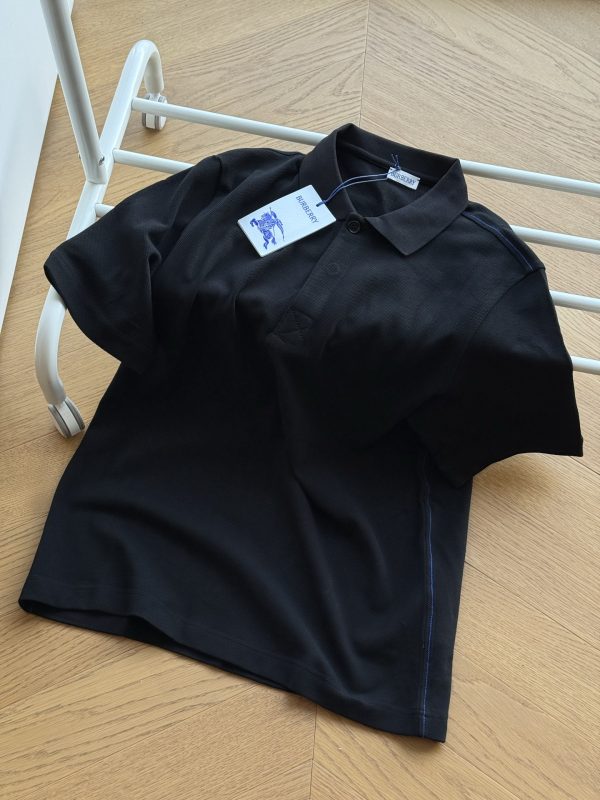 Best Selling Burberry Polo Shirt Blue Cotton Logo Collection
