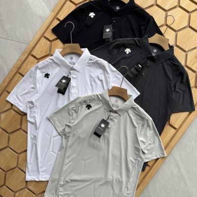 High Quality Descente Short-Sleeved Black Silk Sporty Collection