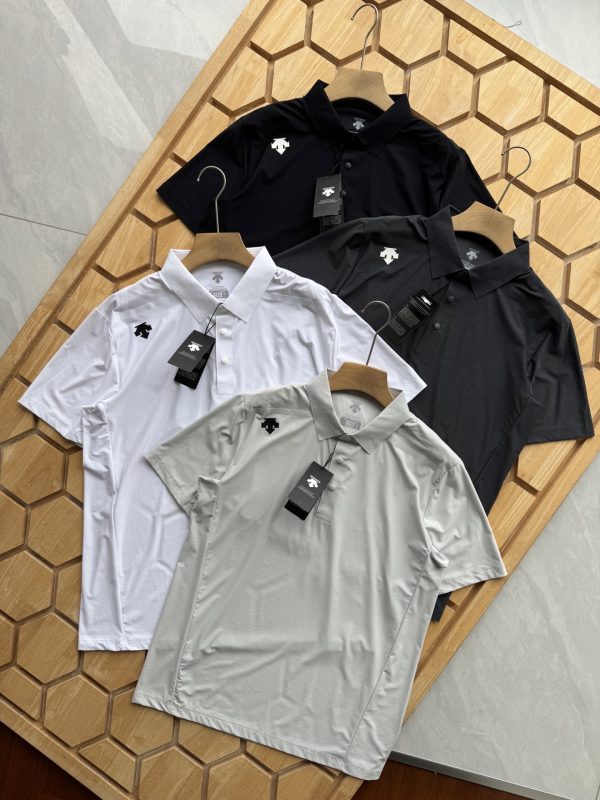 High Quality Descente Short-Sleeved Black Silk Sporty Collection