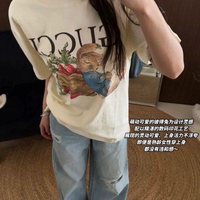 Premium Quality Gucci Short Sleeves Cotton Print Luxury