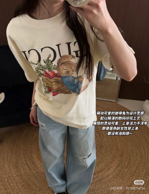 Premium Quality Gucci Short Sleeves Cotton Print Luxury