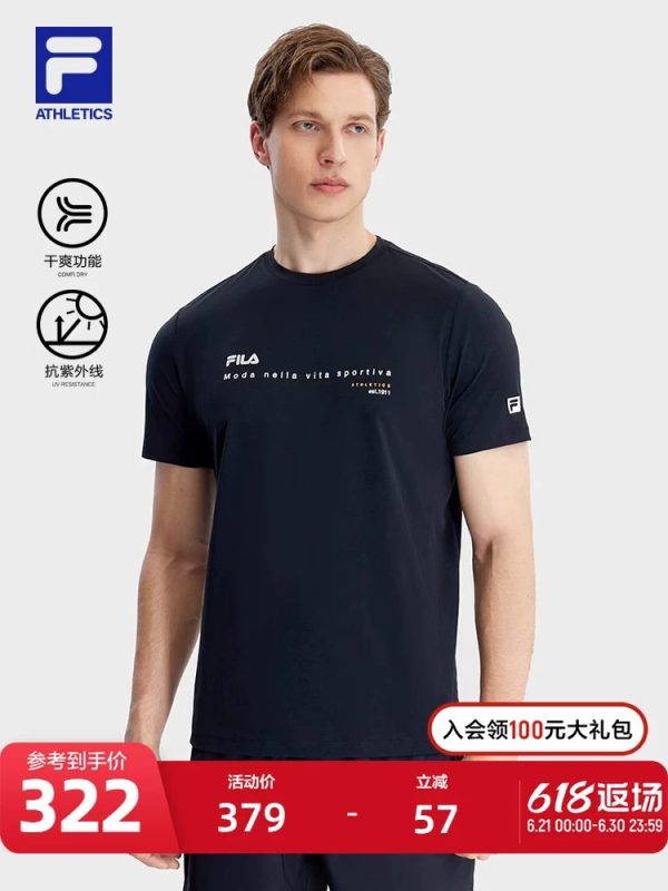 Best Selling Fila Short Sleeves Black Collection