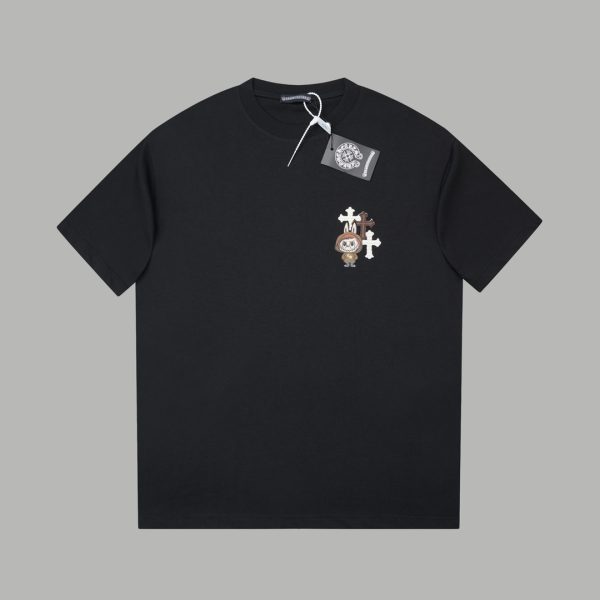 High Quality Chrome Hearts Short Sleeves Black Cotton Print Collection