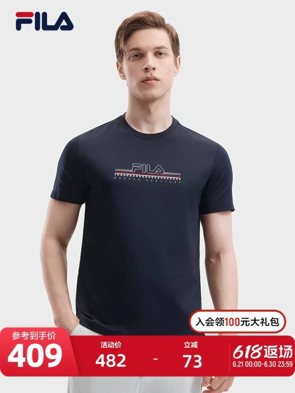 Premium Quality Fila Short Sleeves Black Classic Collection