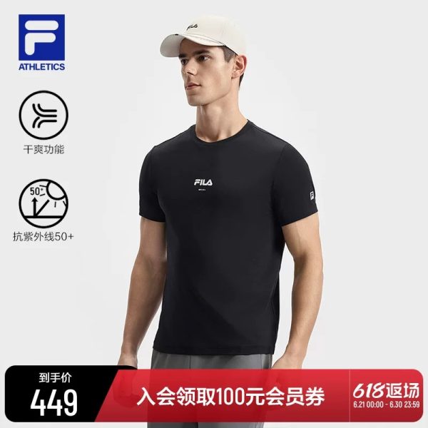 Luxury Fila Short Sleeves Black Breathable Collection