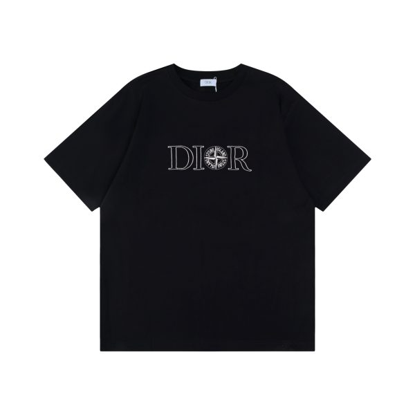 Luxury Dior Short Sleeves Cotton Embroidered Style
